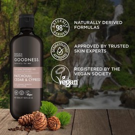 Baylis & Harding Men's Natural Shower Gel 500 ml Goodness Patchouli, Cedar & Cypress - Vegan