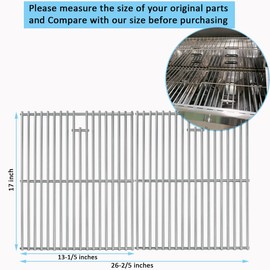 17 Inch Grill Grate for Home Depot Nexgrill 4 Burner 720-0830H, 720-0830D, 720-0783E, 720-0783C 5 Burner 720-0888N, Grill Grates Replacement for Nexgrill 4 Burner 17 x 13 inch Stainless Steel Grids