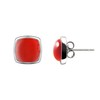 Franki Baker Genuine Square Orange Carnelian & Sterling Silver Stud