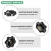 M METERXITY 4-Pack 6 Star Knobs, M6 Female Thread 31mm