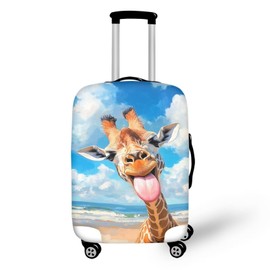 Dremagia Giraffe Luggage Covers for Suitcase Universal Travel Luggage Cover Suitcase Protector Fits 18-21 Inch (Size S) Anti-Scratch Suitcase Covers Travel Essential Funny Animal Baggage Cover