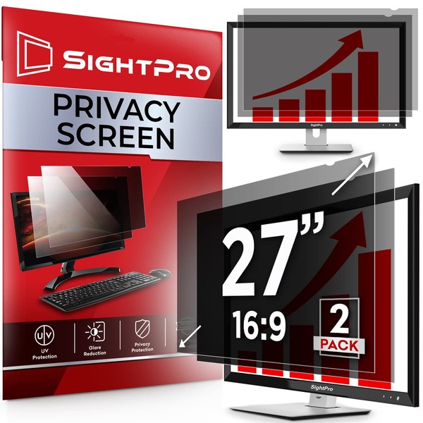SightPro 27 Inch 16:9 [2 Pack] Computer Privacy Screen Filter
