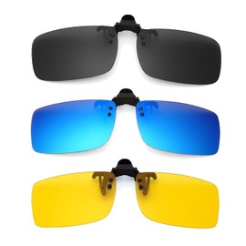 Slzhds Gafas de Sol Polarizadas con Clip, 3 Pcs Gafas de Sol con Clip Flip-up para Mujer, Hombre, Sin Montura, Antirreflejos, Protección UV400, Universales, Para Conducir, Ciclismo, Pesca, Senderismo