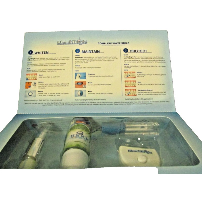 BleachBright - The Best Home Teeth Whitening kit! NightBright L.E.D