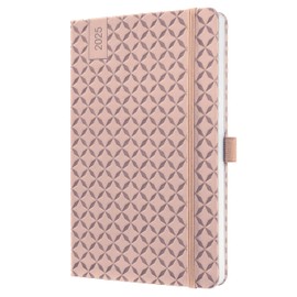 SIGEL J5131 Jolie Weekly Planner 2025, hardcover, 13,5 x 20,3 cm, 174 Pages, Rose