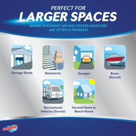 DampRid Hi-Capacity Moisture Absorber Bucket, Fragrance Free, 2 lb. 15.5 oz. & Moisture Detection Strip (2 Pack), Attracts & Traps Excess Moisture