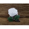 Metal Enamel Pin Badge English Rose in White