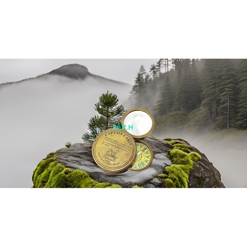 Antique Replica Vintage Nautical Captain compass & Magnifying Glass