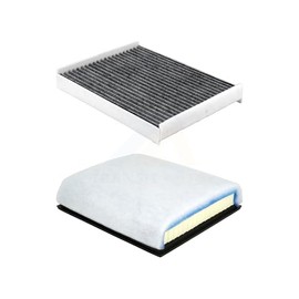 PUR 1x Air + 1x Cabin Filter (2 Total) Kit Replacement For Ford F-350 Super Duty F-250 F-450 F-550 F-600 With O.E. Part Number LC349601BC Square KFL-103134