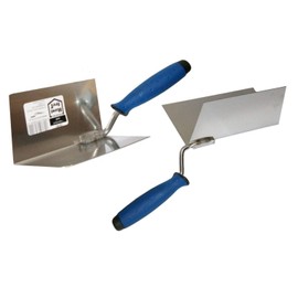Toolty Stainless Steel Lining, Plastering Trowel - Set External and Internal Corners - 120x75mm - Rubber Handle - for Brickwork and Plastering - DIY - TLTY-S015
