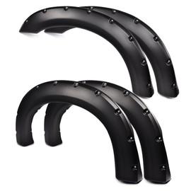 LQI Wheel Fender Flares Cover Compatible with Ford F250 F350 1999-2007 Super Duty Styleside only (Do not fit Dually Models) Pocket Rivet Style Bolt On Smooth Accessories 4PCS