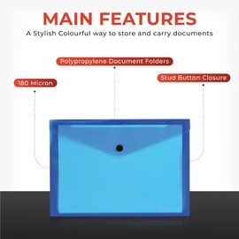 Janrax Pack of 12 A5 Clear Document Wallets