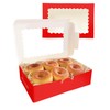 Gcardist 15Pcs Red Cookie Box with Window 22.9x15.2x6.4cm Pastry Macaron