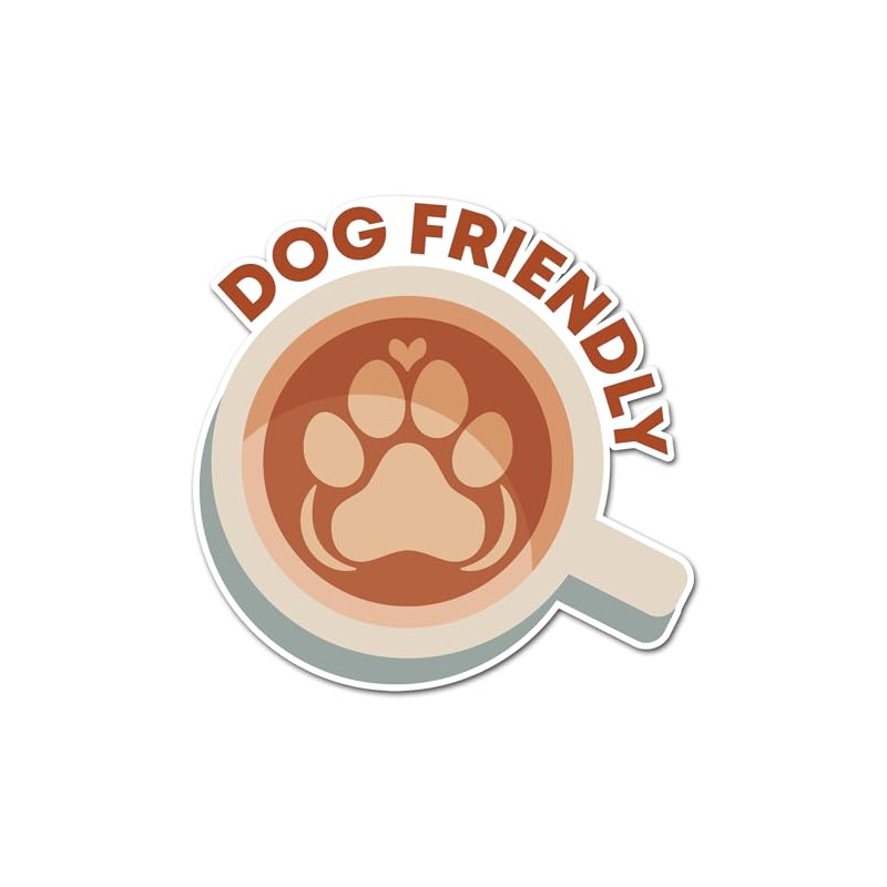 2 x 15cm Dog Friendly Static Vinyl Stickers - Cafe