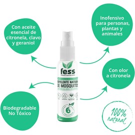Repelente Natural contra Mosquitos CITROFLY para viajes de fácil aplicación FESS 60ML