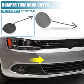 X AUTOHAUX Car Front Bumper Tow Hook Cover 5C6807241 for Volkswagen Jetta 2012-2014 Tow Hook Eye Lid Cover Trailer Cap Gray