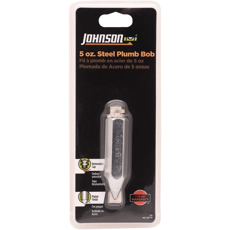 Johnson Level & Tool 05 Steel Hexagonal Plumb Bob, 5