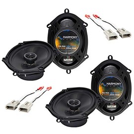 Harmony Audio Bundle Compatible with 1994-1998 Ford Mustang HA-R68 5x7 6x8 Factory Speaker Replacement with HA-725512 Replacement Harness