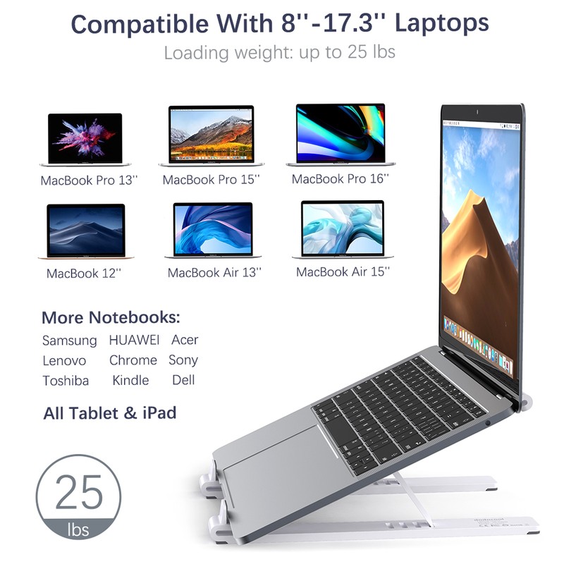 dodocool Laptop Stand Portable Adjustable Tablet Computer Stand Aluminum Alloy