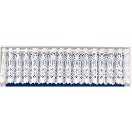 Maple Textiles Luxury Thick White Heavy Lace Available in a Cafe Net Cut To Width Sold by the Metre (Cafe Net 12'' Drop), MT/TT/BJCN
