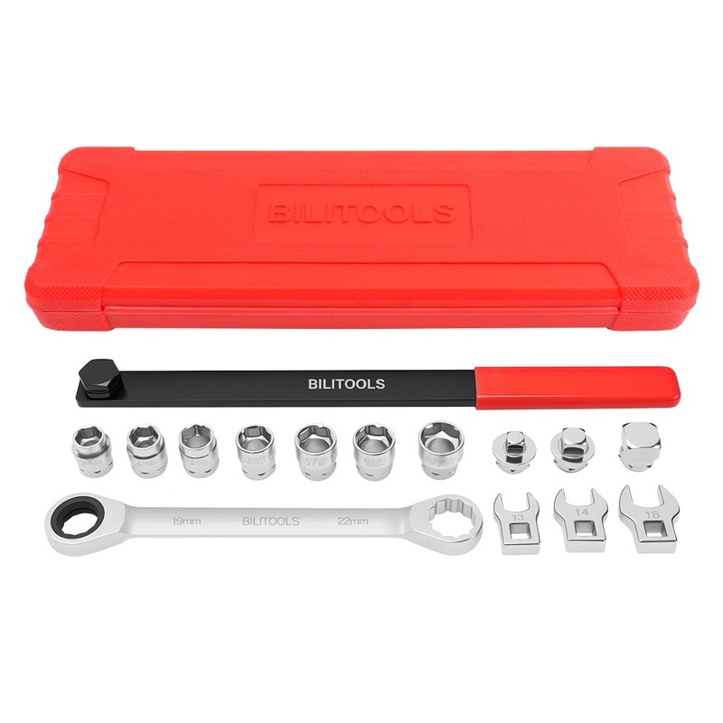 BILITOOLS 15-Piece Universal Serpentine Belt Tool Set, Ratcheting Serpentine Belt