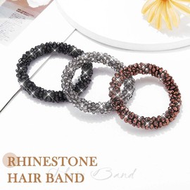 Fashey Ponytail Holders Sparkly Hair Ties Rhinestone Scrunchie Decorative Hair Accessories for Women