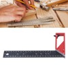 Woodworking Straight Angle Ruler 30° 45° 90° 3mm Thickness Adjustable