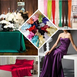 SARVAM FASHION Satin Fabric 5 Yard Bridal Solid for Wedding Dress Fashion Crafts Costumes Decorations Silky Satin 44” - (5 Yard, Dusty Pink)