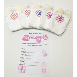 Dirty Nappy Baby Shower Game 10 20 30 Players Girl Boy Neutral Game Prize (30 Players, Pink - Girl)