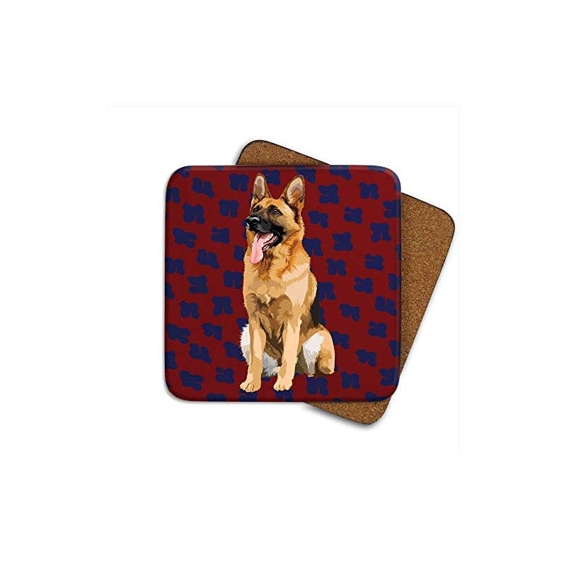 German Shepherd Coaster Set by Artist Leslie Gerry - Set