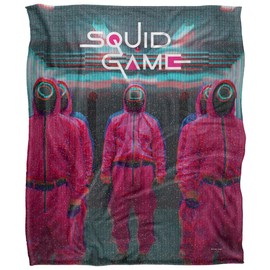 Squid Game Pink Guards Scene Silky Touch Super Soft Blanket 60 x 50 Inch