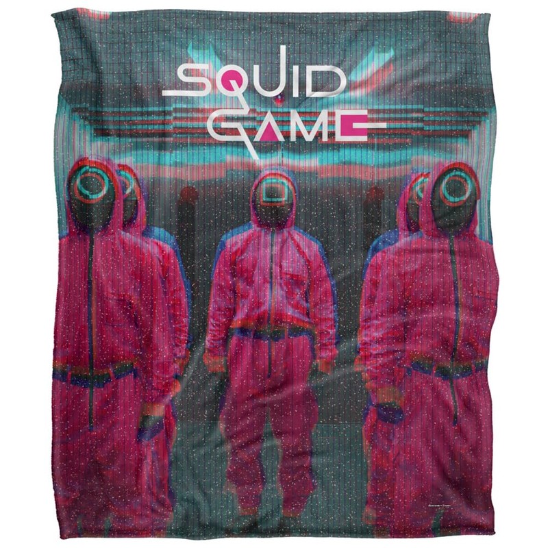 Squid Game Pink Guards Scene Silky Touch Super Soft Blanket