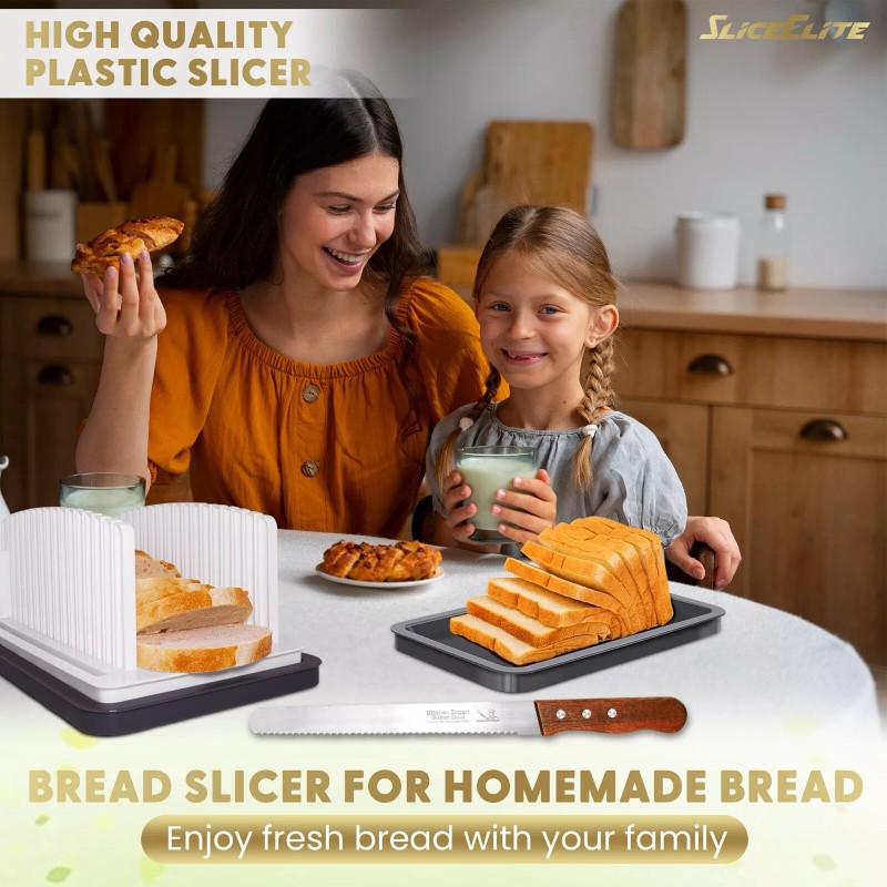 SliceElite Bread Slicer Guide With Bonus Bread Knife