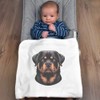 Azeeda 'Rottweiler Dog Portrait' Cotton Baby Blanket/Shawl (BY00037045)
