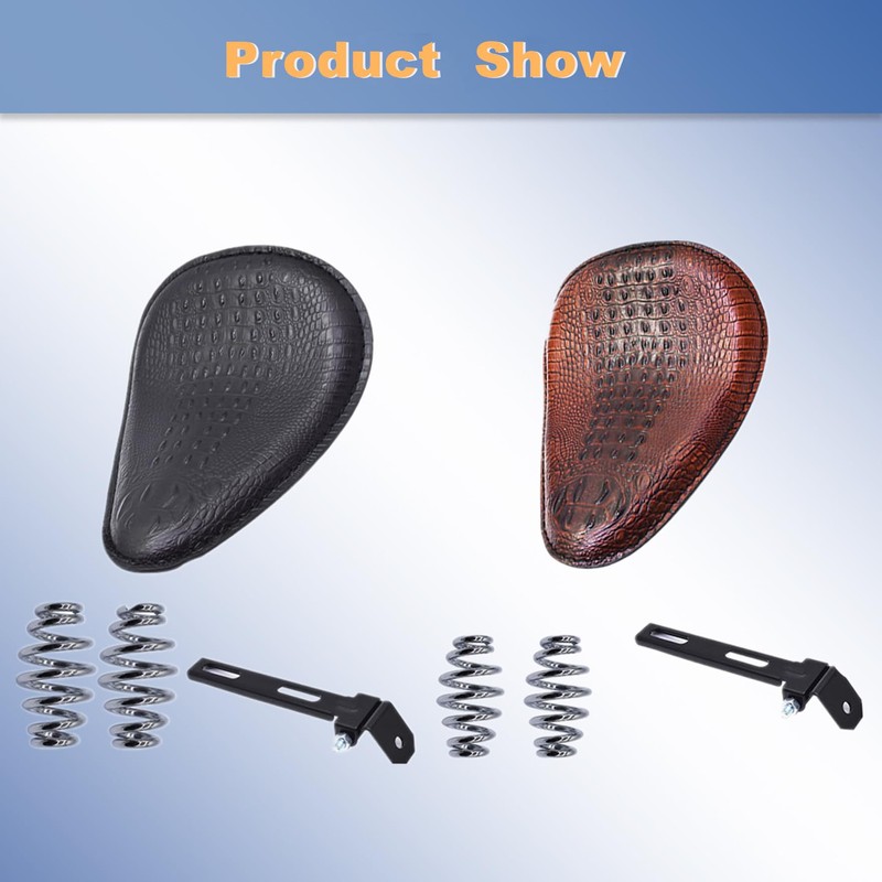 waltyotur Motorcycle Soft Leather Solo Seat Spring Bracket Replacement for