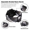 BISONSTRAP Nylon Watch Bands 19mm, Adjustable Braided Loop Straps for
