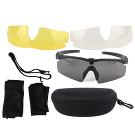 Windproof Sandproof Military Goggles Tactic Glasses Anti Impact Shooting Eye Protection(Black )