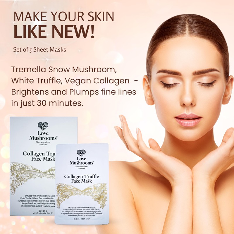 Love Mushroom Beauty Face Mask | Luxury Collagen Truffle Sheet