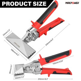 MAXPOWER Sheet Metal Hand Seamer, 3-inch and 6-inch Straight Jaw Sheet Metal Bender Tools with Ergonomic Handle, 2-Pack Metal Bending Tools