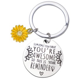 GOZINA Inspirational Gift Key Chains for Women Girls Teenage, Keyring Sometimes You Forget You're Awesome So This is Your Reminder Presents for Birthday New Home Sister Bestie Friendship Graduation