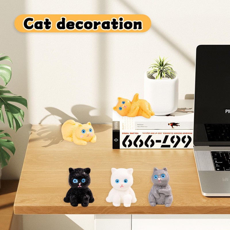 jrootouh 20 Pcs Mini Resin Cat Tiny Animal Miniature Figures
