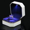 AVESON Luxury Ring Box, Square Velvet Ring Holder Case Jewellery