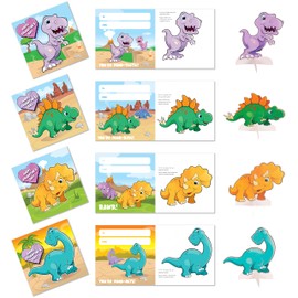 Kangaroo 28 Pack Dinosaur Valentines Day Cards with Envelopes and Sticker for Kids Classroom Exchange Valentines Cards
