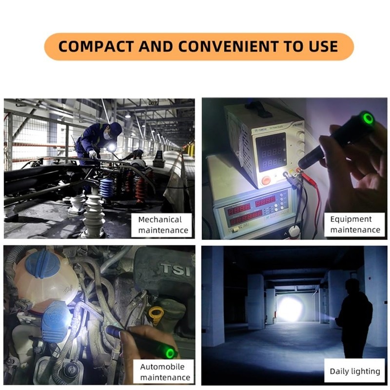 ALONEFIRE P32 Pen Flashlight Bright White+Yellow Dual Light Source USB