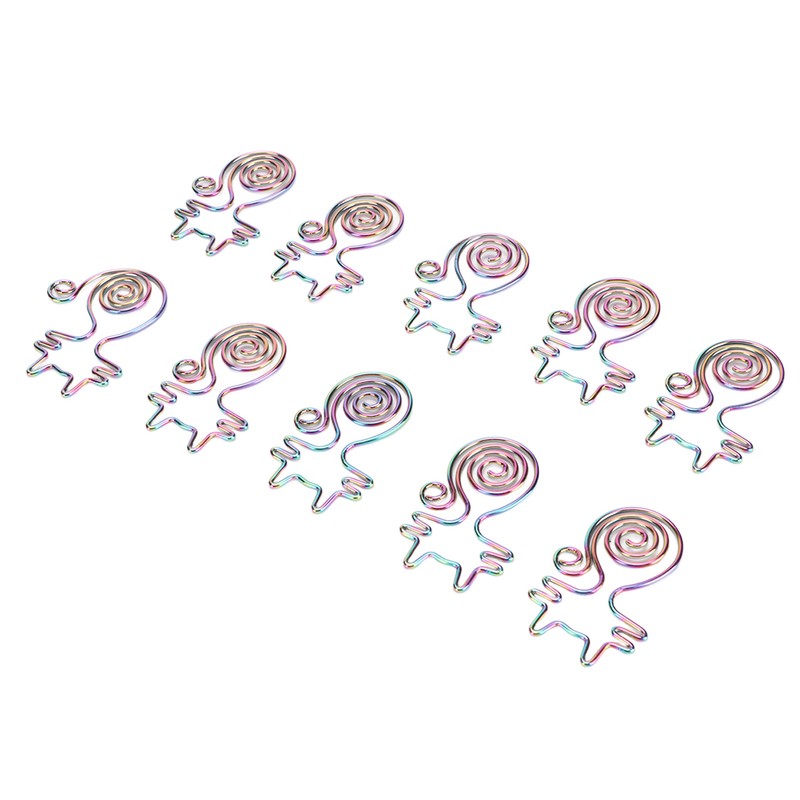 100pcs Cat Shape Paper Clips Colorful Plating Process Increased Slip