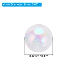 PATIKIL 12 mm Acrílico Cuentas para Joyería Fabricación, 200 Paquete Acrílico Cuentas Redondas Espaciador Cuentas para Pulseras Pendientes Collar DIY Artesanía Estilo 1, Blanco AB Color