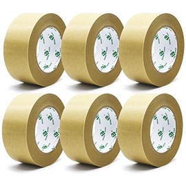 BOMEI PACK 6 Paquete de Cinta de Papel Kraft, Cinta de Embalaje de Papel Engomado Autoadhesiva, para Embalaje Pesado, Envíos, Mudanzas y Almacenaje, 1