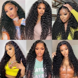 Water Wave Human Hair Bundles 1B Natural Black Wet And Wavy Bundles 20 22 24 Inch Unprocessed Remy Hair Extensions Double Weft Tangle Free Brazilian Bundle Human Hair