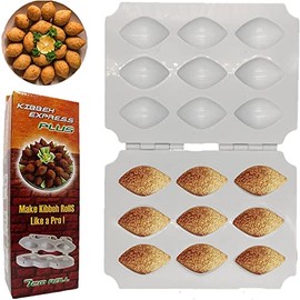 Kibbeh Rolls Maker, Meatball Mold Kibbeh Maker Processor Mold DIY Plastic Manual Meatloaf Maker Press Tool, Homemade Kitchen Cooking Tools for Making Fried Kibbeh (9 Grids)