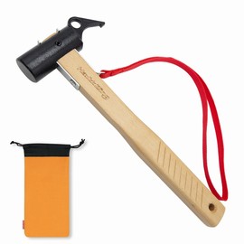 Hawk Zing Camping Peg Hammer Tent, Hammer Punching and Punching, Durable, Convenient to Use, Beech Wood Handle with Anti-Slip Function (Soil Color)